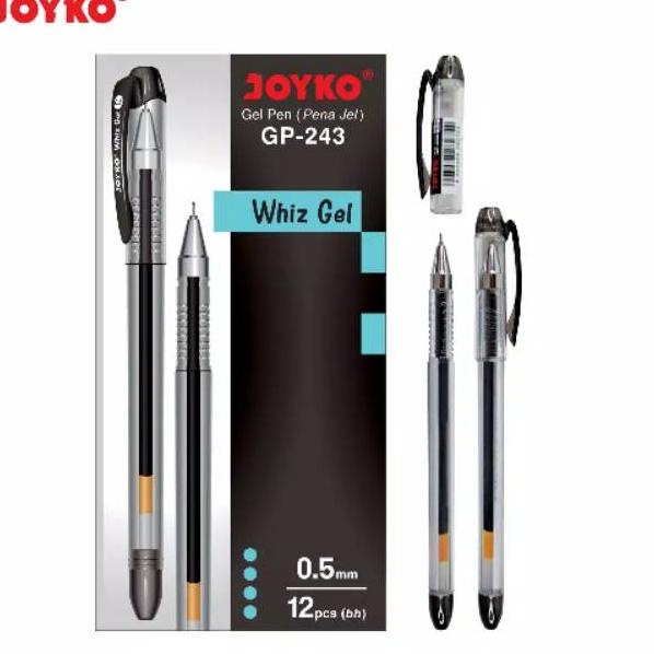 

Super Mutu Gel Pen Pulpen Pena Joyko GP-243 Whiz Gel 0.5 mm 1 Box 12 Pcs