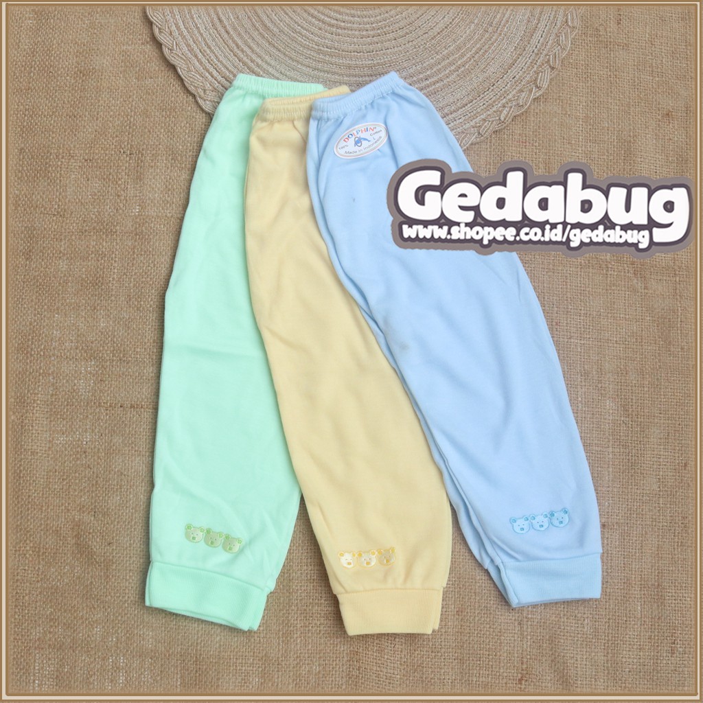 3 Pcs - Celana Panjang DOLPHIN | Celana Panjang Bayi &amp; Anak Warna Polos | Gedabug