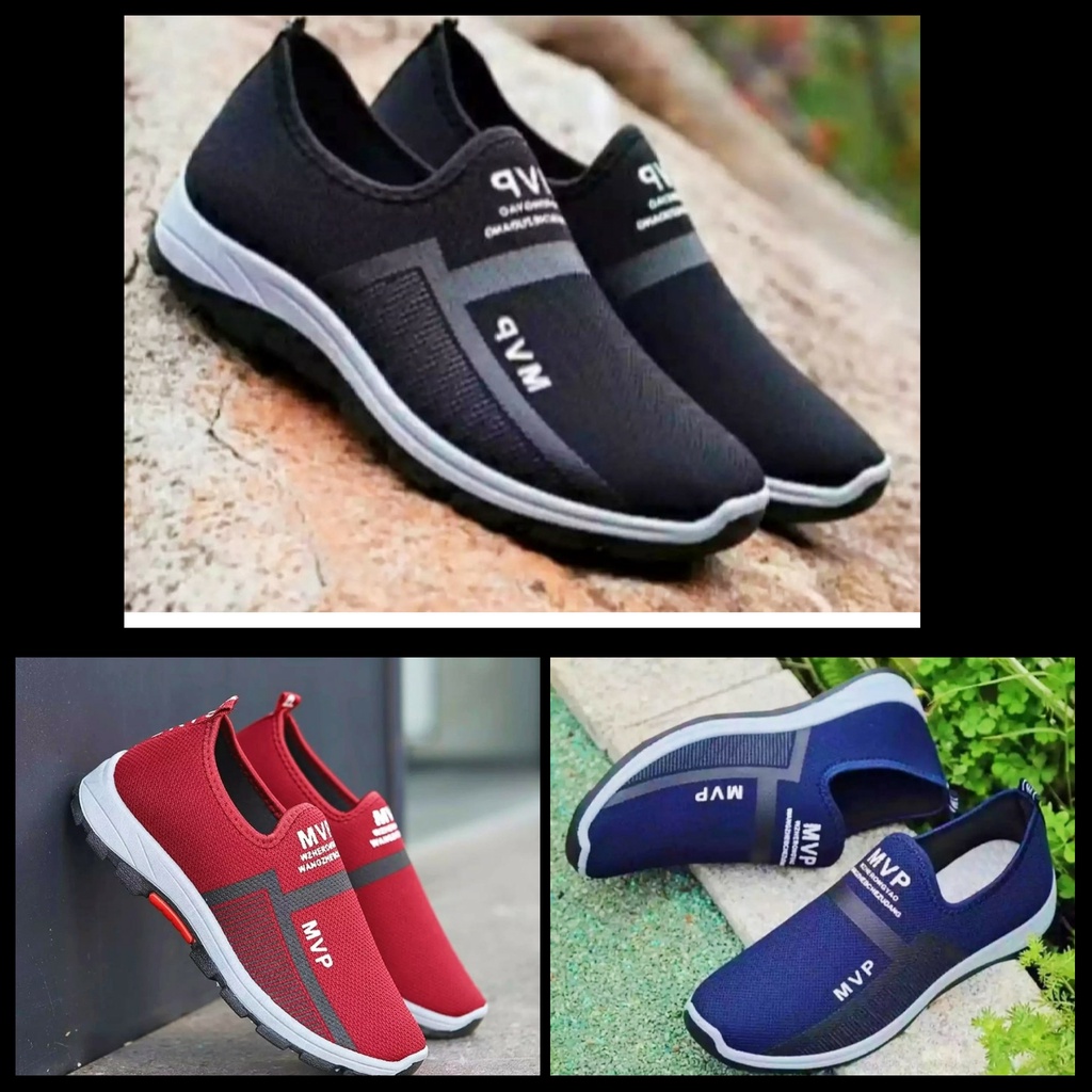 Sepatu Slip On MVP Pria Wanita Dewasa Terbaru/ Sepatu Sport Casual Laki-Laki Perempuan Keren/ Sepatu