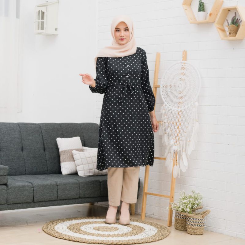 TUNIK POLKADOT / tunik murah / tunik kekinian / tunik terbaru 2021 / tunik terlaris busui friendly