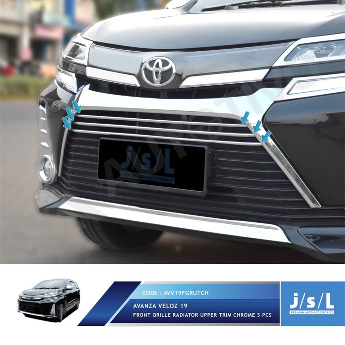 JSL Grill Radiator upper Avanza Veloz 2019 Front Grille Cover Chrome