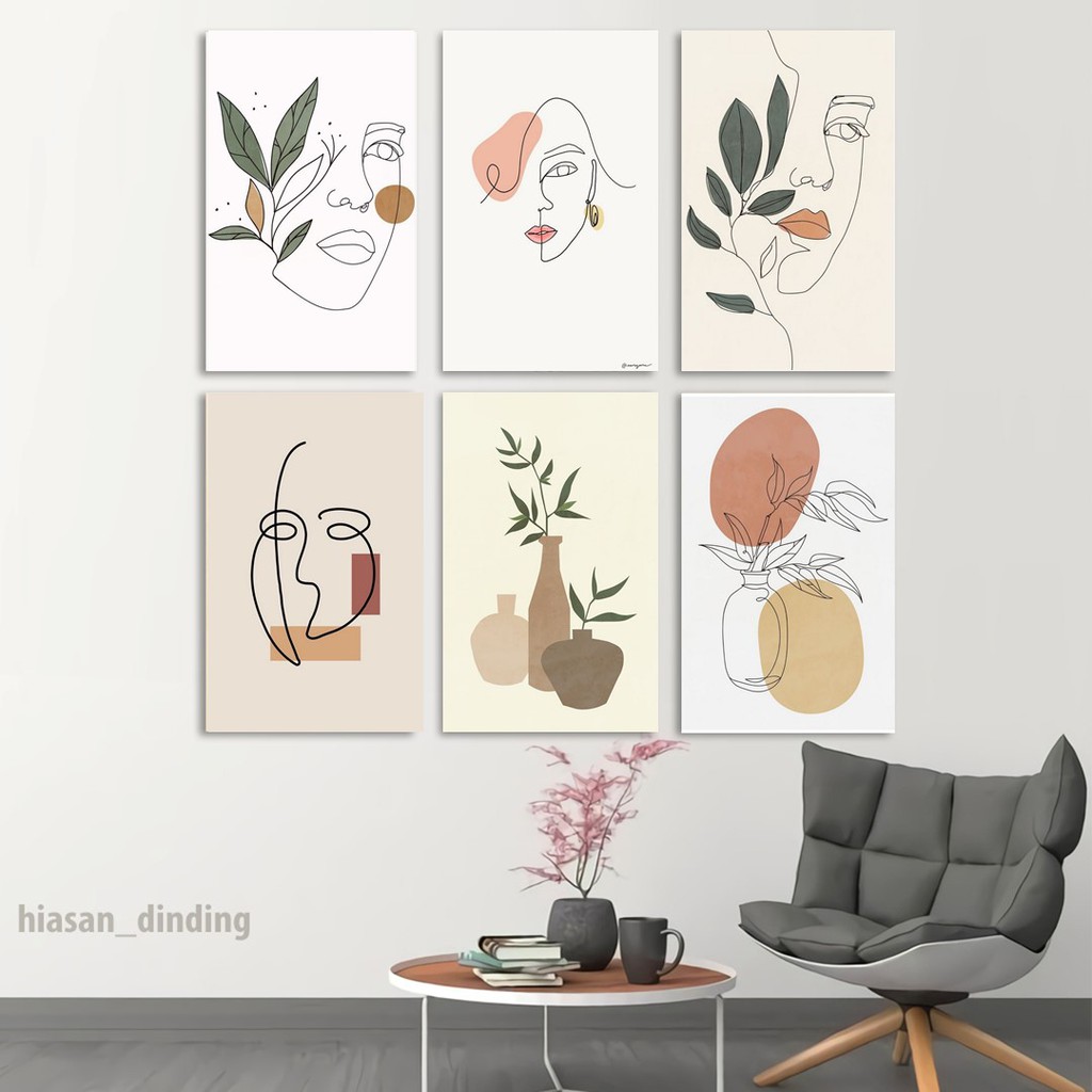 Walldecor Abstrak Hiasan Dinding Minimalis Home Decor Poster Dekorasi ...