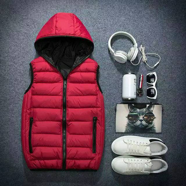 Rompi winter rompi hoodie/vest pria musim dingin