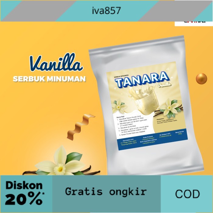 

PROMO Bubuk Vanilla 1kg - Powder MInuman Bubble dan Thai Tea - Bandar Powder GRATIS ONGKIR