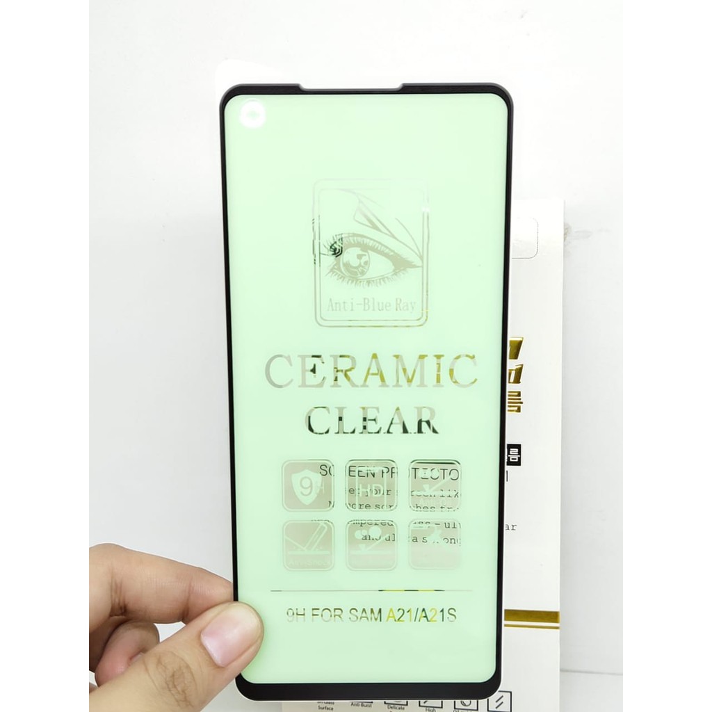 Tempered Glass Ceramic Film Samsung A21 A21s 6.5 inchi GREEN LIGHT Anti Radiasi Protection eye