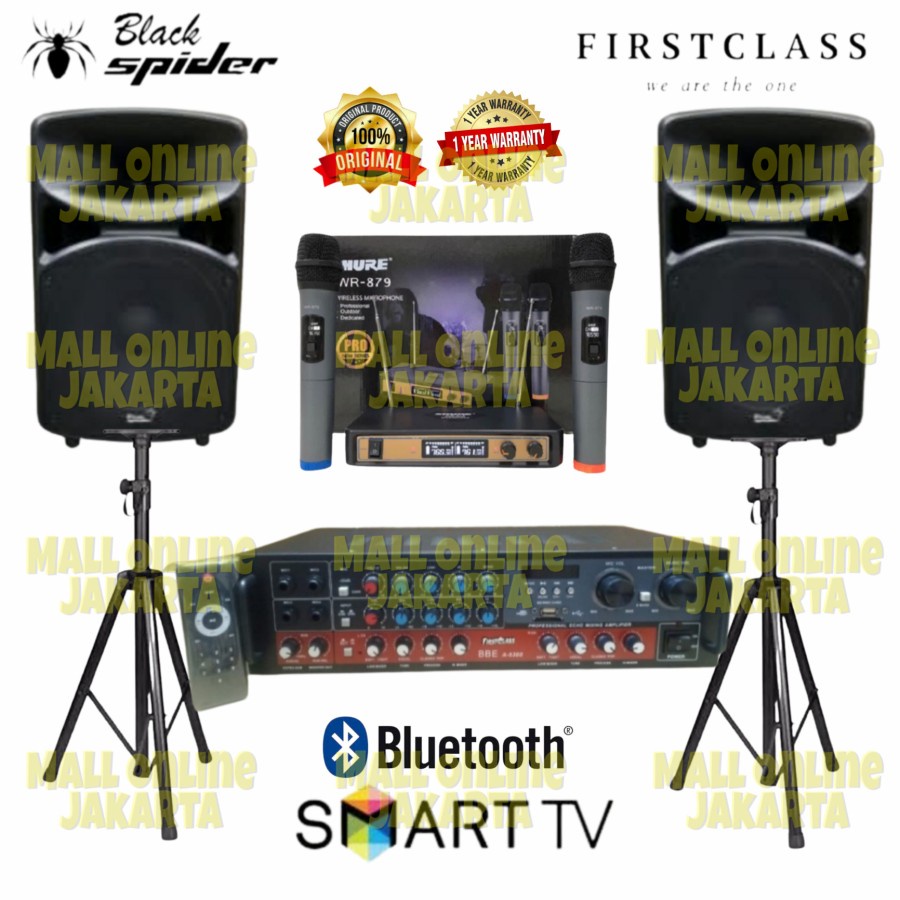 Paket Karaoke set 15 inch Speaker blackspider Original Sound system