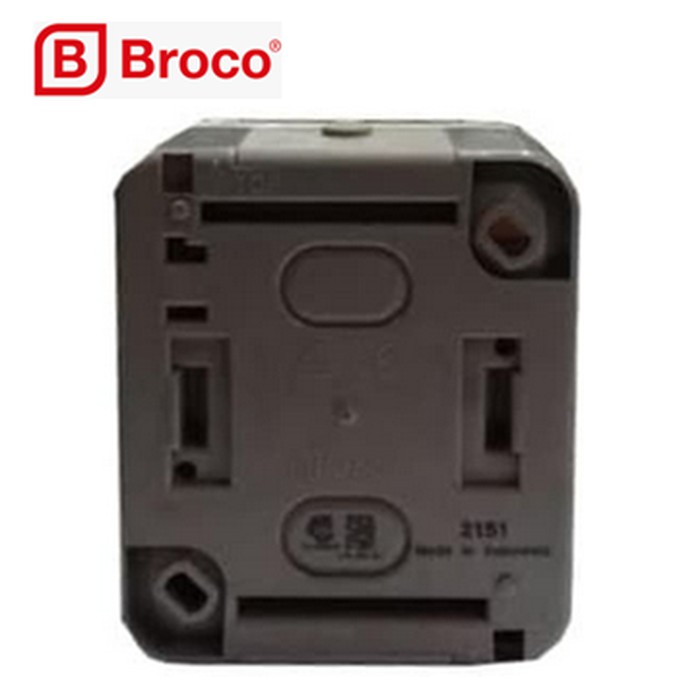 BROCO 2151 Atlantic Single Socket Outlet Outdoor Stop Kontak Tutup