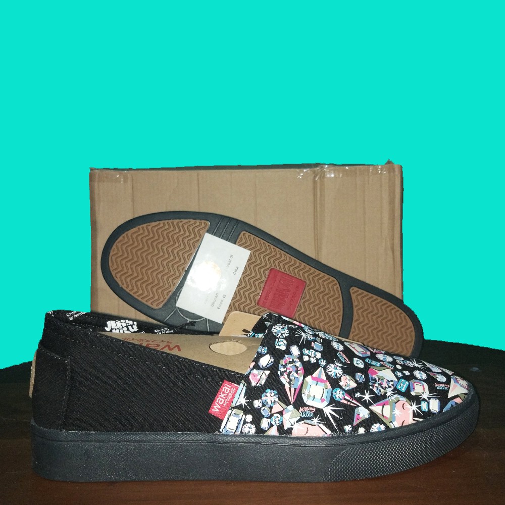 Sepatu Slip On Wakai Hashigo Jeremy Ville Diamond Black ORIGINAL