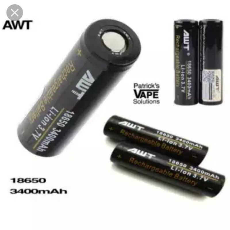 New elektronik terbaru Batteray type 18650 AWT 3400MAH BLACK