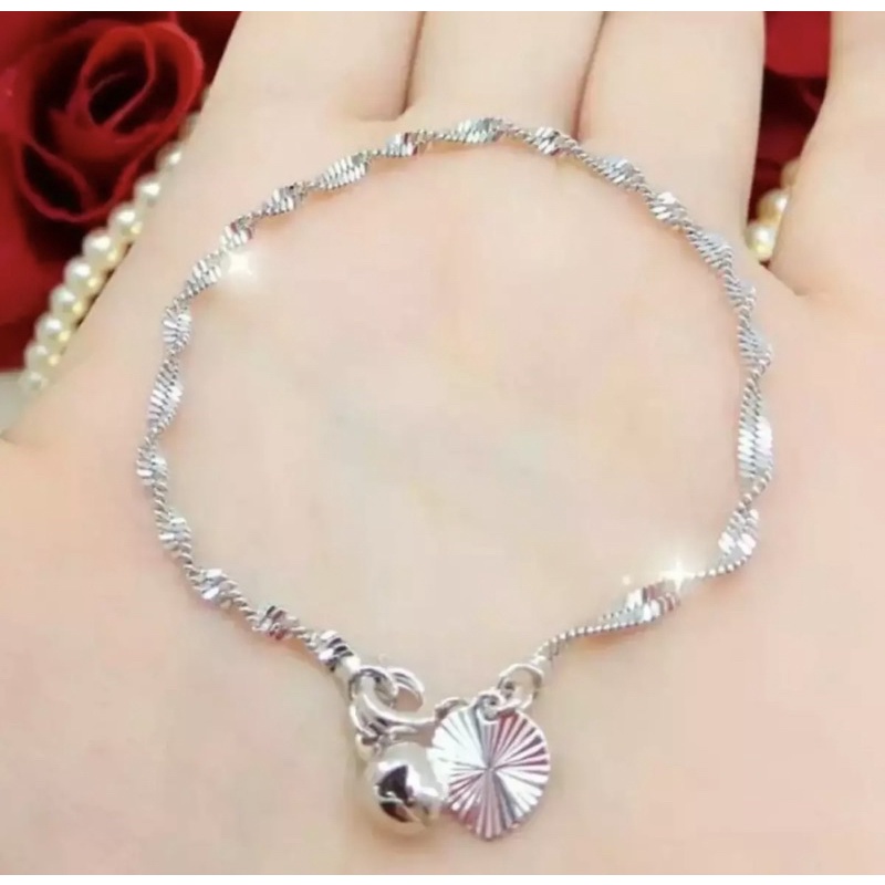 Gelang Tangan Wanita Melintir Silver