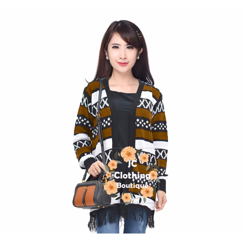 Cardigan Wanita Hinatta / Outer Rajut Motif Tribal Fashion Wanita - JC Collection