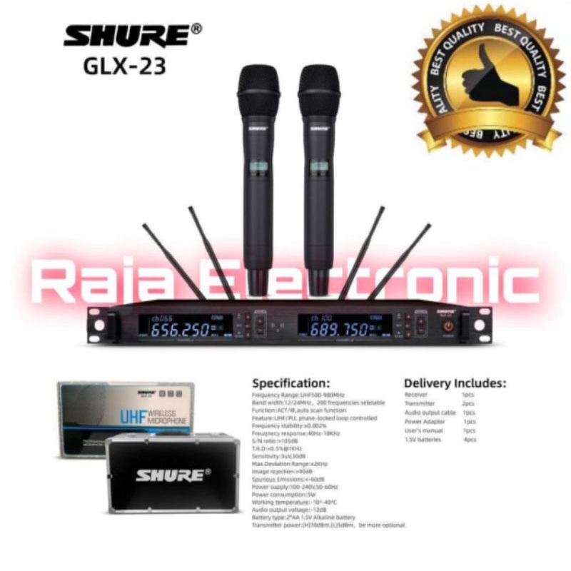 Mic Wireless Shure GLX 23 Handheld Free Hardcase.