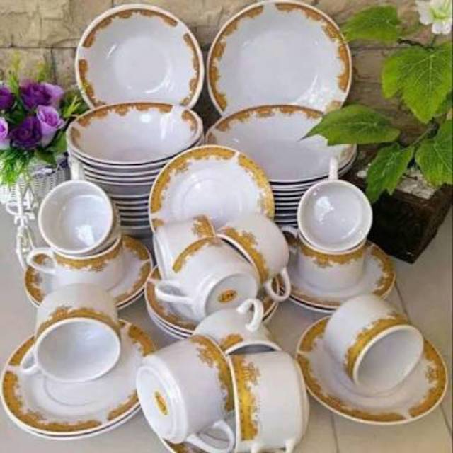 Paket dinner set serba 12  piring set mahkota 48  pcs