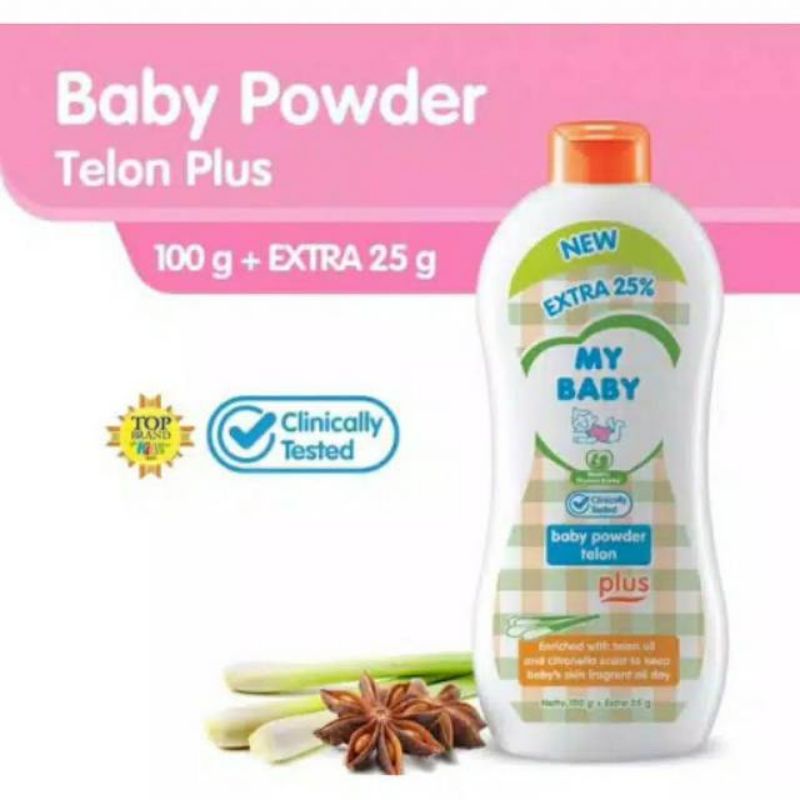 My Baby Powder Telon Plus 100gr + Extra 25gr Bedak Tabur Bayi Minyak Telon Plus