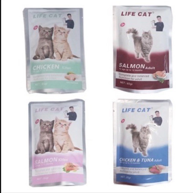 LIFE CAT LIFECAT POUCH WET FOOD CAT KITTEN &amp; ADULT / MAKANAN KUCING BASAH ANAK DAN KUCING BESAR