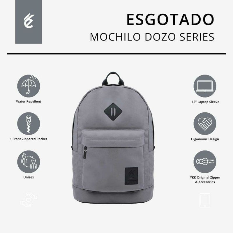 Tas Ransel Esgotado Mochilo Dozo Grey Original Murah