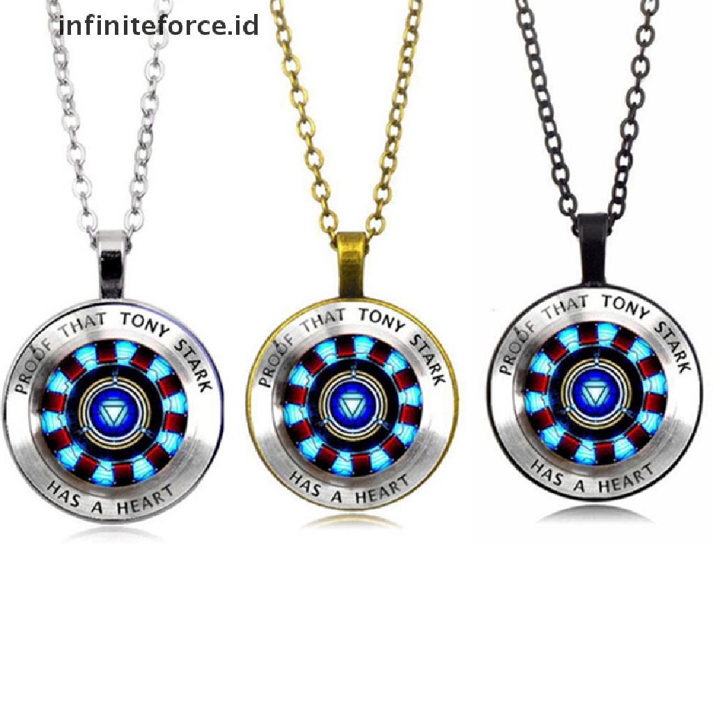 (Infiniteforce.Id) Kalung Rantai Dengan Liontin Hati Motif Avengers Iron Man Untuk Wanita