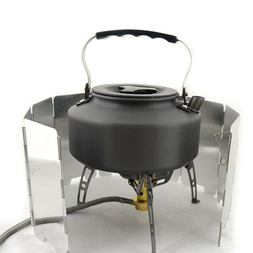 Lanfy 9plat Kompor Kaca Depan Camping Masak Kompor Gas Wind Shield Screens High Quality BBQ Cookout Stove Wind Shield Screen Kuat Tahan Lama Perlengkapan Outdoor