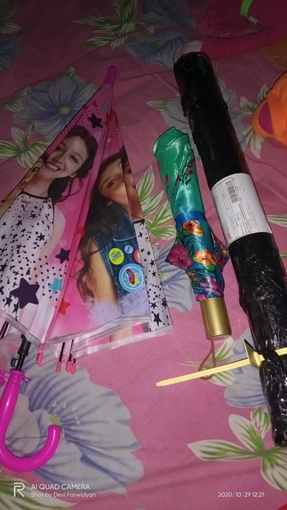 Payung Lipat 2 Saten Kembang