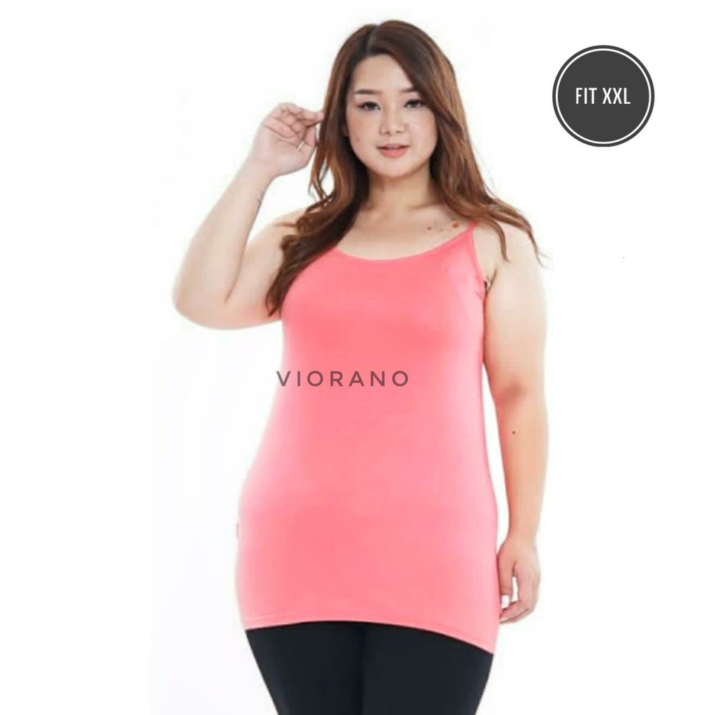 Tanktop Tali Jumbo Wanita Bahan Kaos Adem / Tank Top Big Size Tali Kecil Fit XXL Kaos Dalaman Cewek