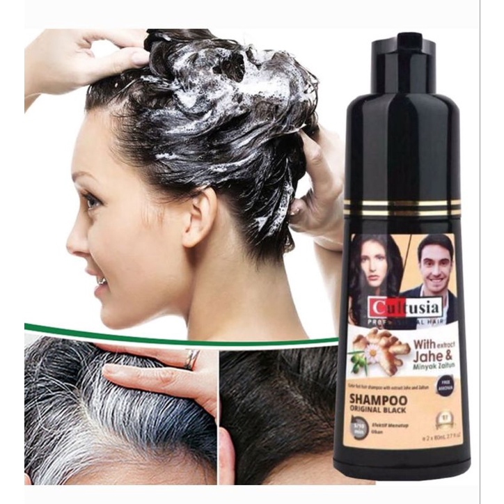 CULTUSIA Shampoo BLACK 160ml / Tutup uban