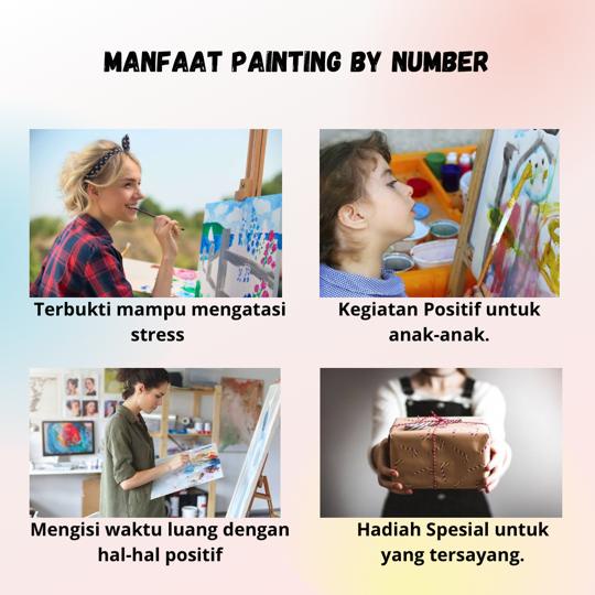 Simply Craft ID - Paint By Number 20x20cm Girls Series DIY Painting Kit Mewarnai Lukisan with Wooden Frame / Hampers Lebaran  / Hadiah Ulang Tahun / Hadiah Untuk Teman / Souvenir