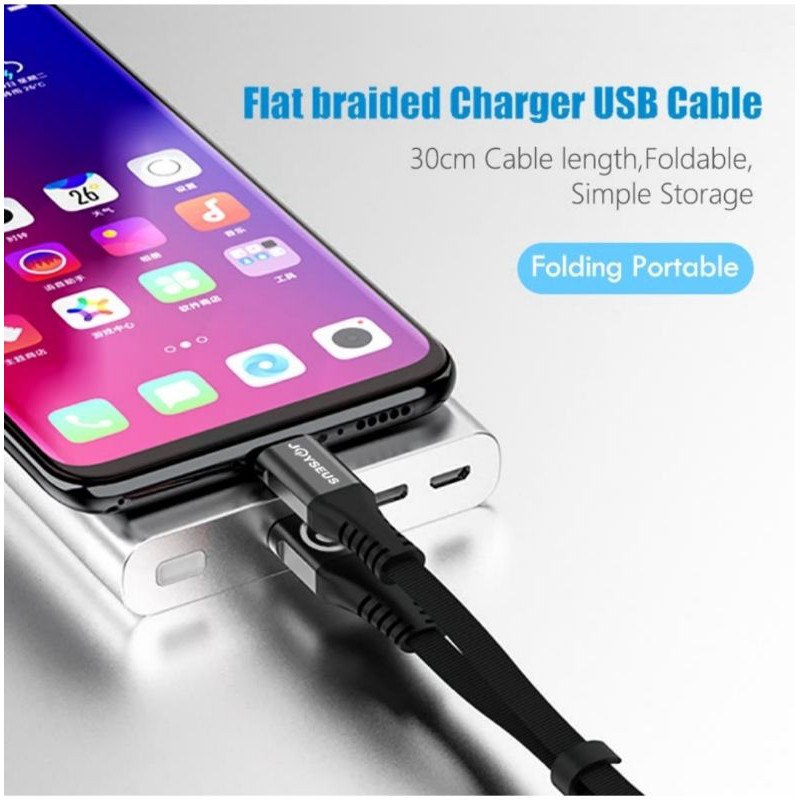 Joyseus Kabel Data Charger Micro USB - Type C - Lightning Panjang 30cm