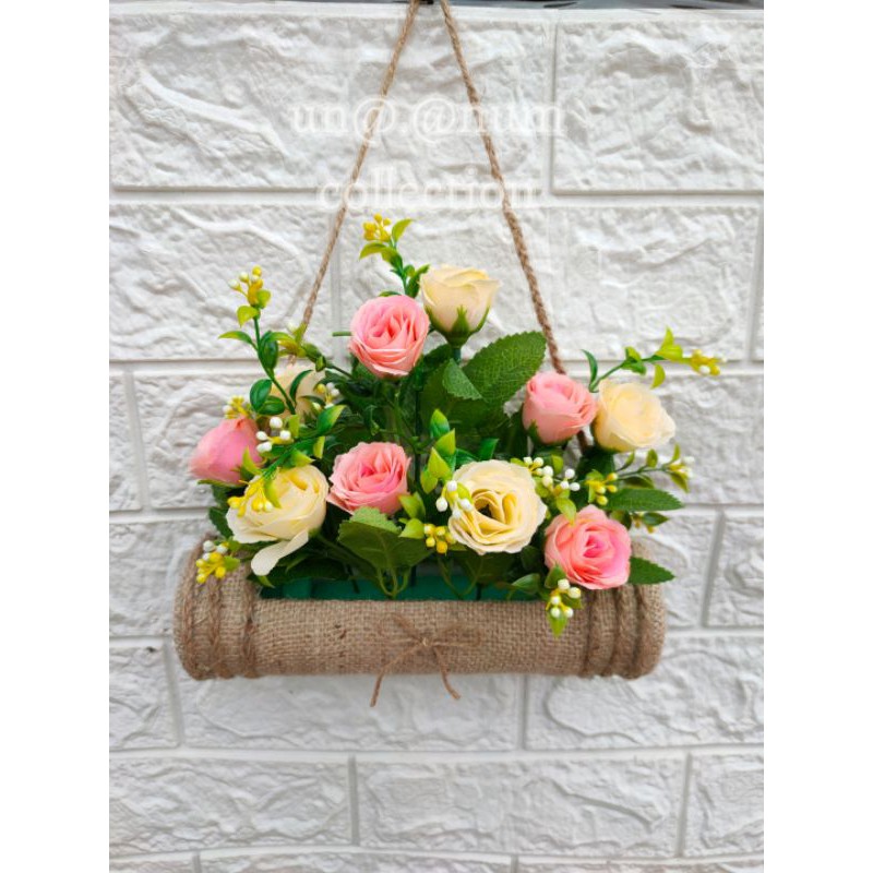 bunga mawar rotus pot tali goni