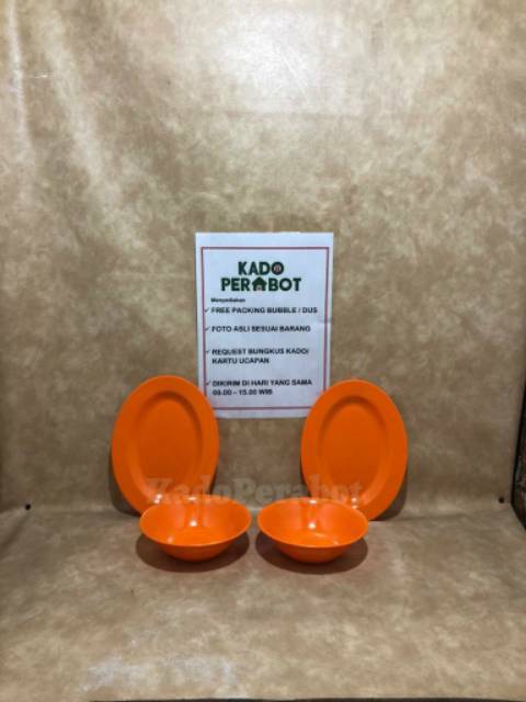 Piring oval set melamine + mangkok A4