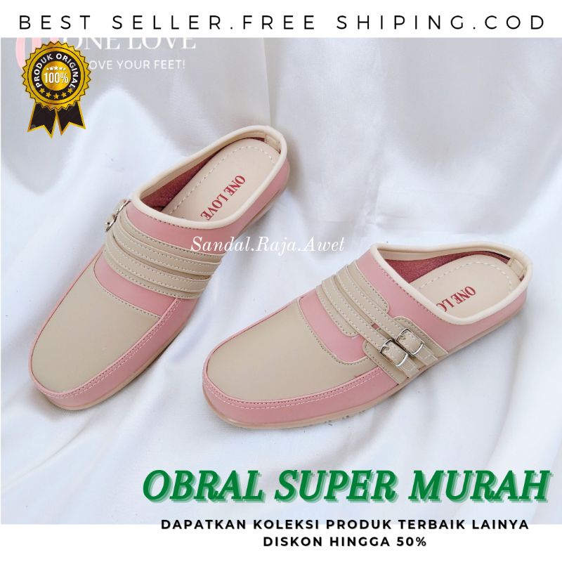 One Love Sepatu Bustong Wanita Sepatu Slip On Wanita Casual Original Branded Kulit Import Premium