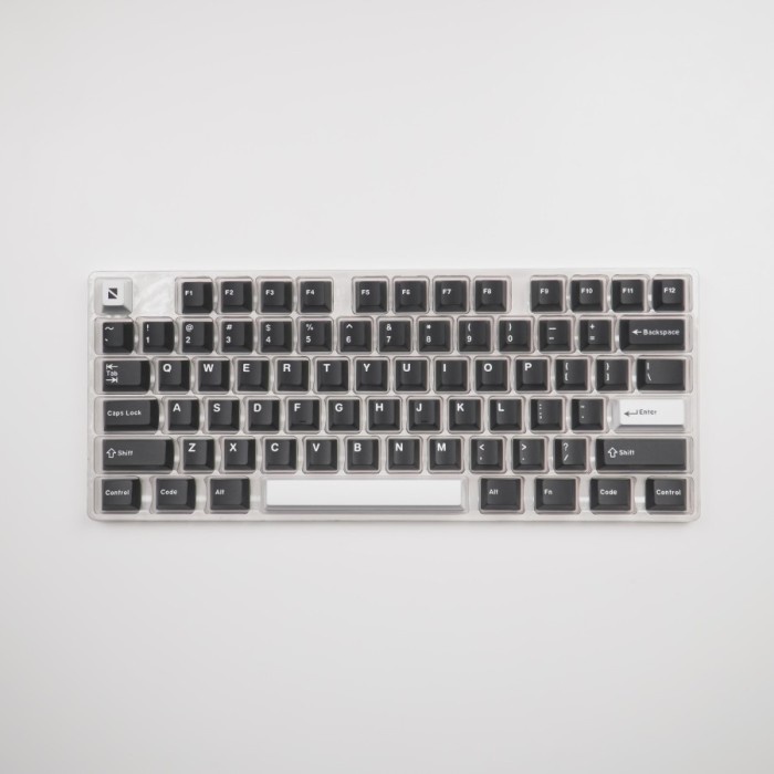 Noir White on Black Keycaps PBT Doubleshot Cherry Profile Keycap Set