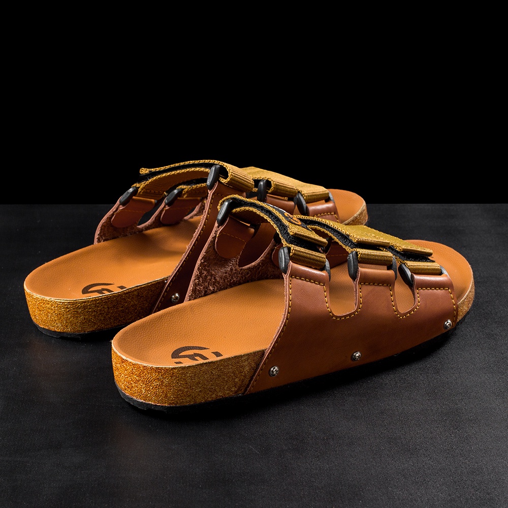 RIDE TAN |ManNeedMe x FLAZHBACK| Sandal Pria Casual Sandal Slop Puyuh ORIGINAL