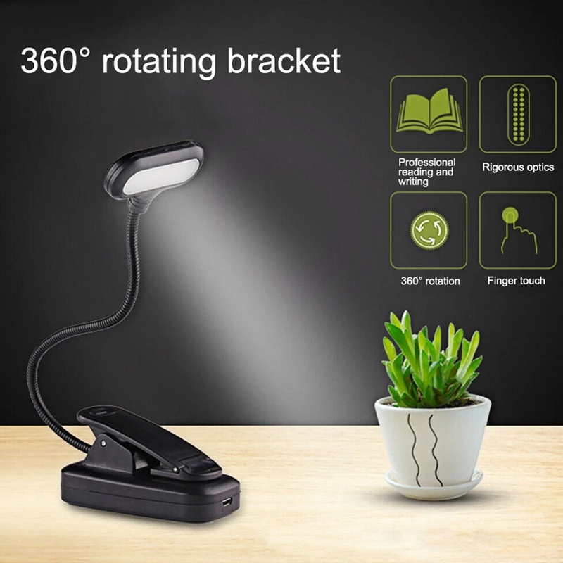 [ Clip-on Adjustable Flexible Gooseneck LED Desk Lamp For Office &amp; Household Study Students Reading ]