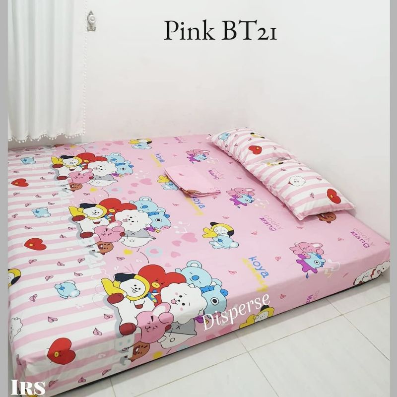 Grosir Seprei Sprei Murah Homemade motif Pink BTS BT21
