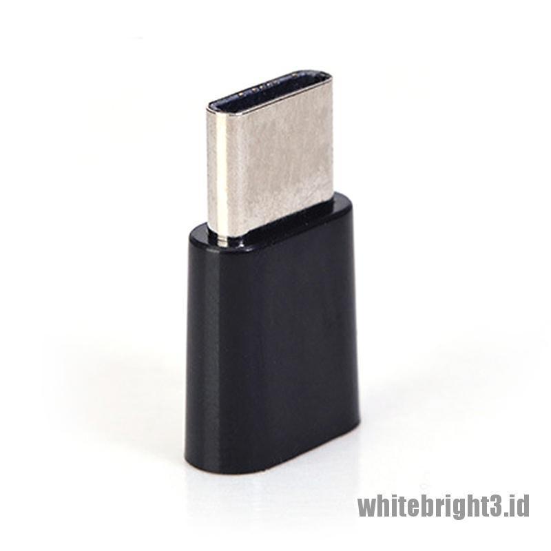 &lt; White3 &gt; Adapter Konverter Charger Micro USB Female Ke Tipe-C Male
