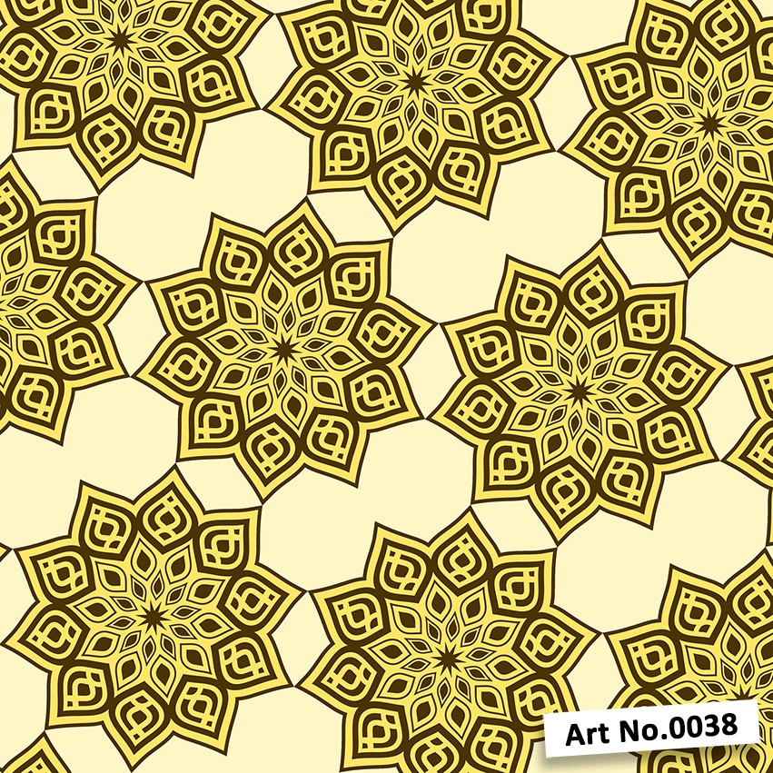

Art No. 0038 - Bahan Tas Spon Bercorak - YELLOW GOLD PATTERN ART