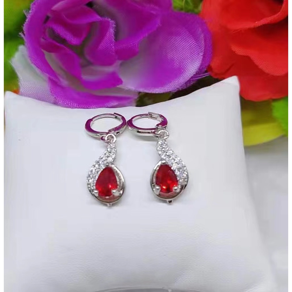 Anting Xuping Permata Merah Lapis Emas Perhiasn Fashion E213