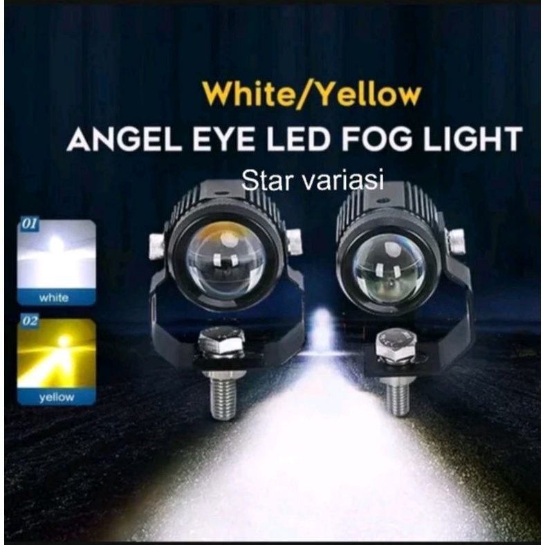 lampu tembak laser led D2 mini 2 warna high low putih kuning waterproof