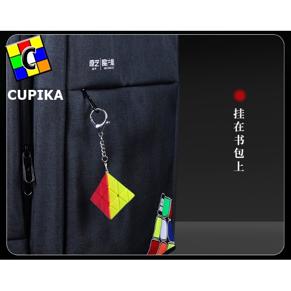 Rubik Keychain QiYi Pyraminx Keychain 3x3x3 Stickerless QiYi Gantungan Kunci