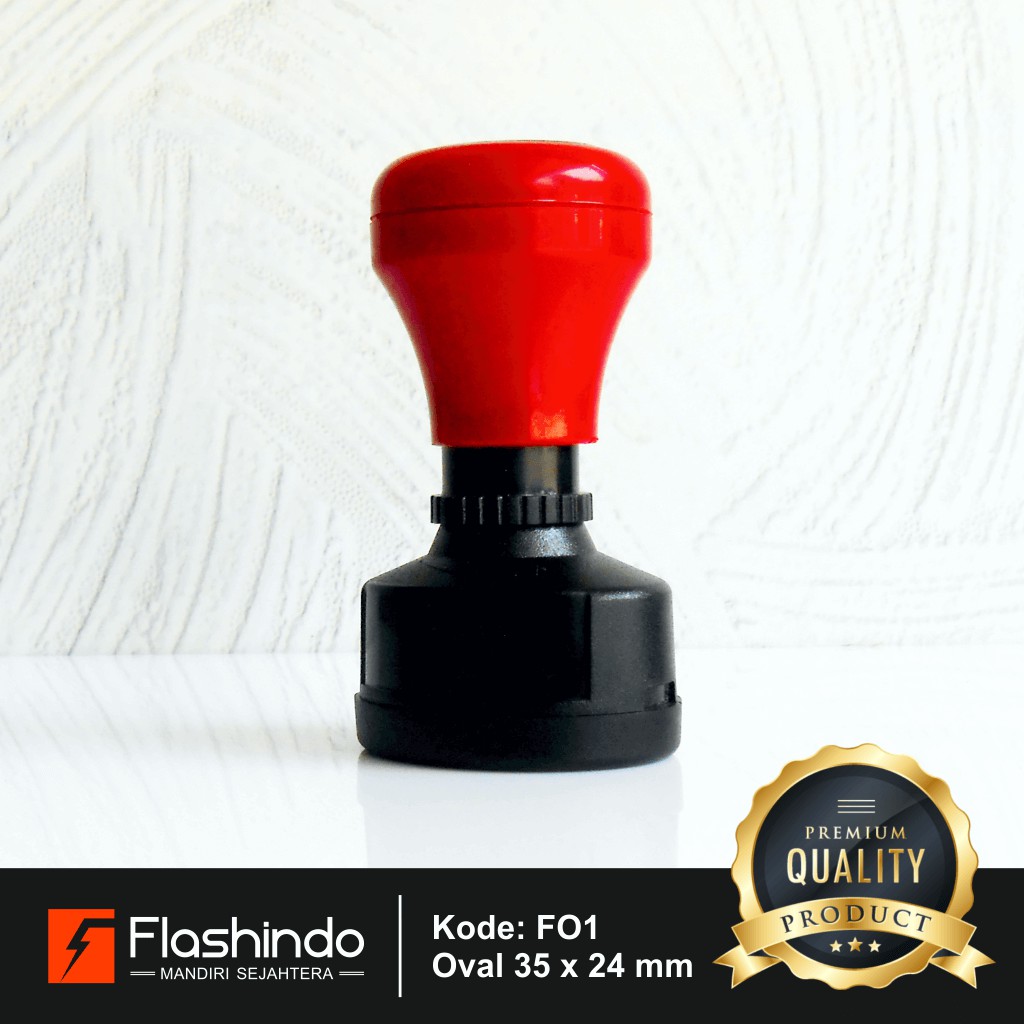

Flashindo Stempel Warna Oval Kecil | Ukuran 35 x 24 mm | Cap Toko/Bengkel/Counter/Kantor/Perusahaan