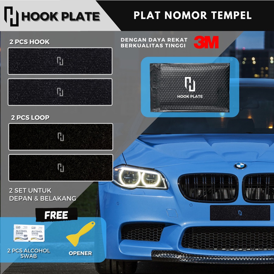 Frameless  License Plate Dudukan Plate Plat Nomor Mobil Tanpa Bor 2 set