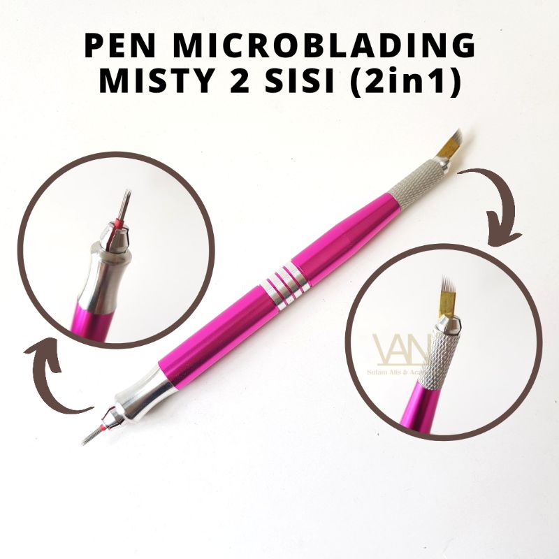 PEN STAINLESS Alat Sulam Alis Manual Microblading dan Misty 2 (DUA) SISI