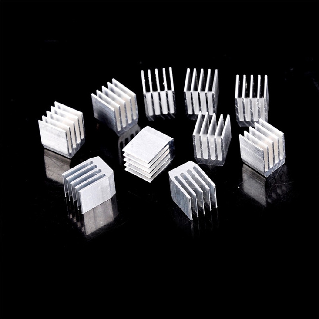 10pcs Radiator Heatsink Pendingin Bahan Aluminum Ukuran 9x9 X 12mm