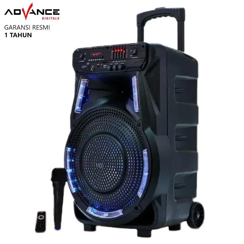 SPEAKER PORTABLE ADVANCE K1502 1502 AMPLIMEETING BLUETOOTH 15 INCH FREE MIC WIRELESS