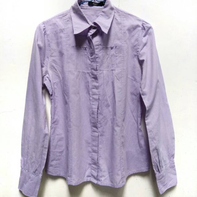 FAME [PRELOVED] _ atasan/ kemeja salur ungu fame