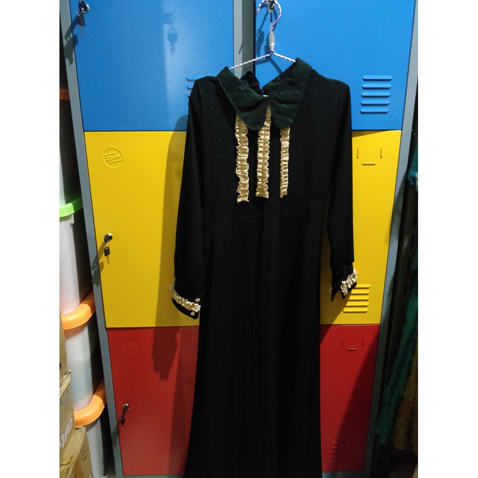 Terlasir Gaun   gamis panjang  hitam  Berkualitas