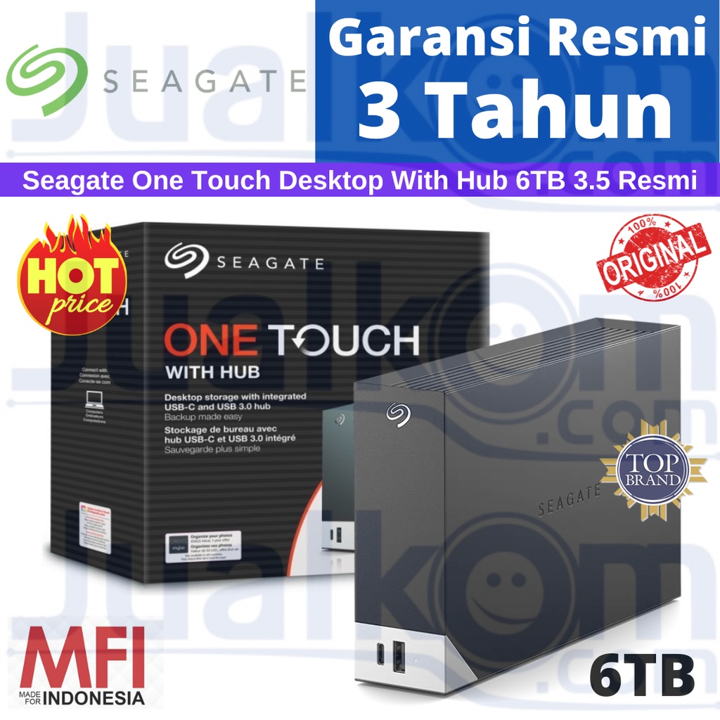 Seagate External Harddisk One Touch Hub Desktop 6TB 3.5&quot; Resmi