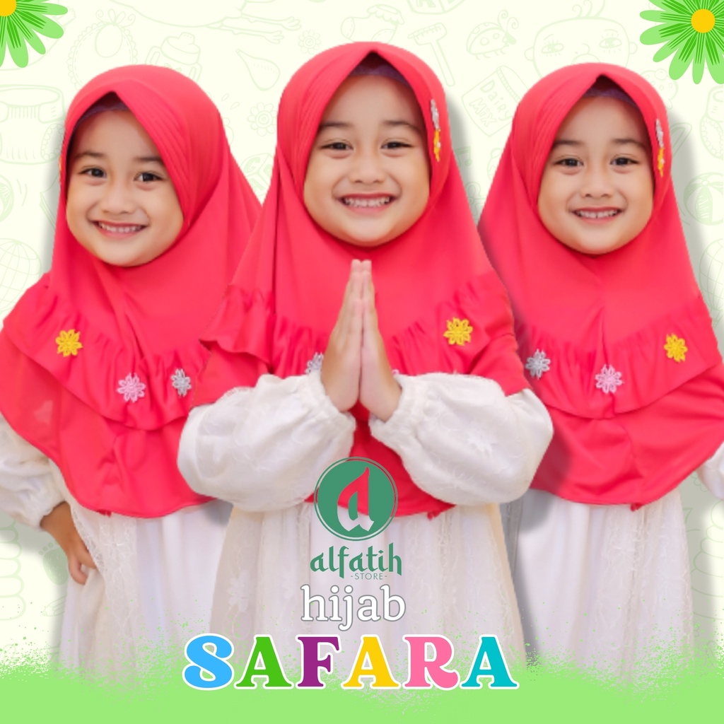 ALFATIH STORE /JILBAB ANAK SD SAFARA REMPEL/ HIJAB Anak Murah ianah