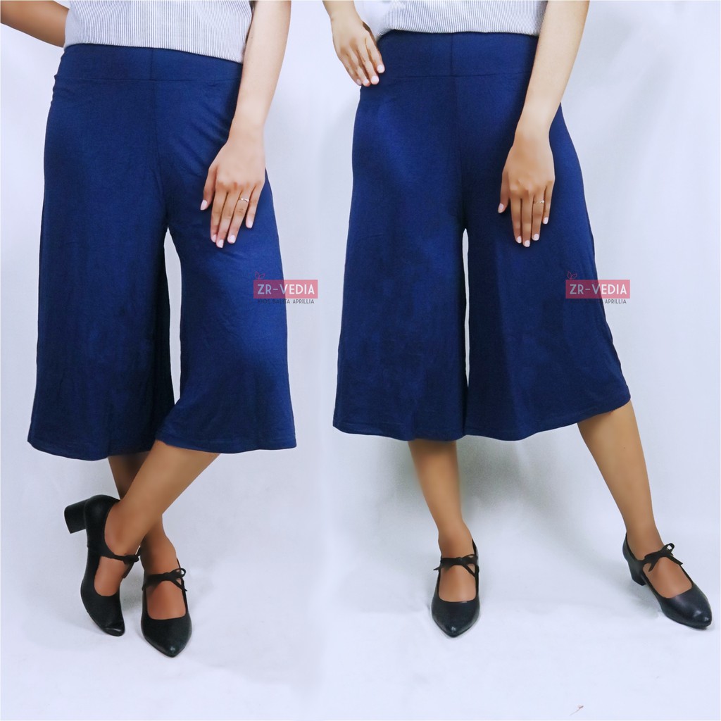 (Bahan Kaos) Kulot Polos fit to L / Celana Cullotes Pendek Polos Pants Wanita Remaja Murah Adem