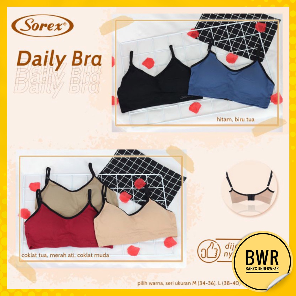 BH Sorex 11177 Busa Tipis Tanpa Kawat Kait 2 / Bra Harian Wanita ( M - L ) PILIH WARNA | Bwr